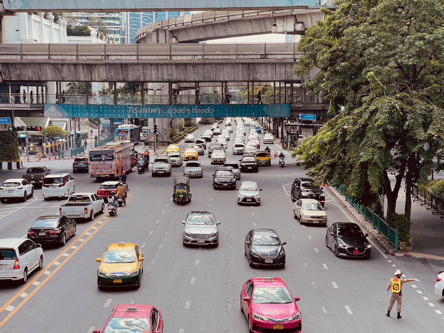 a traffic on a city street