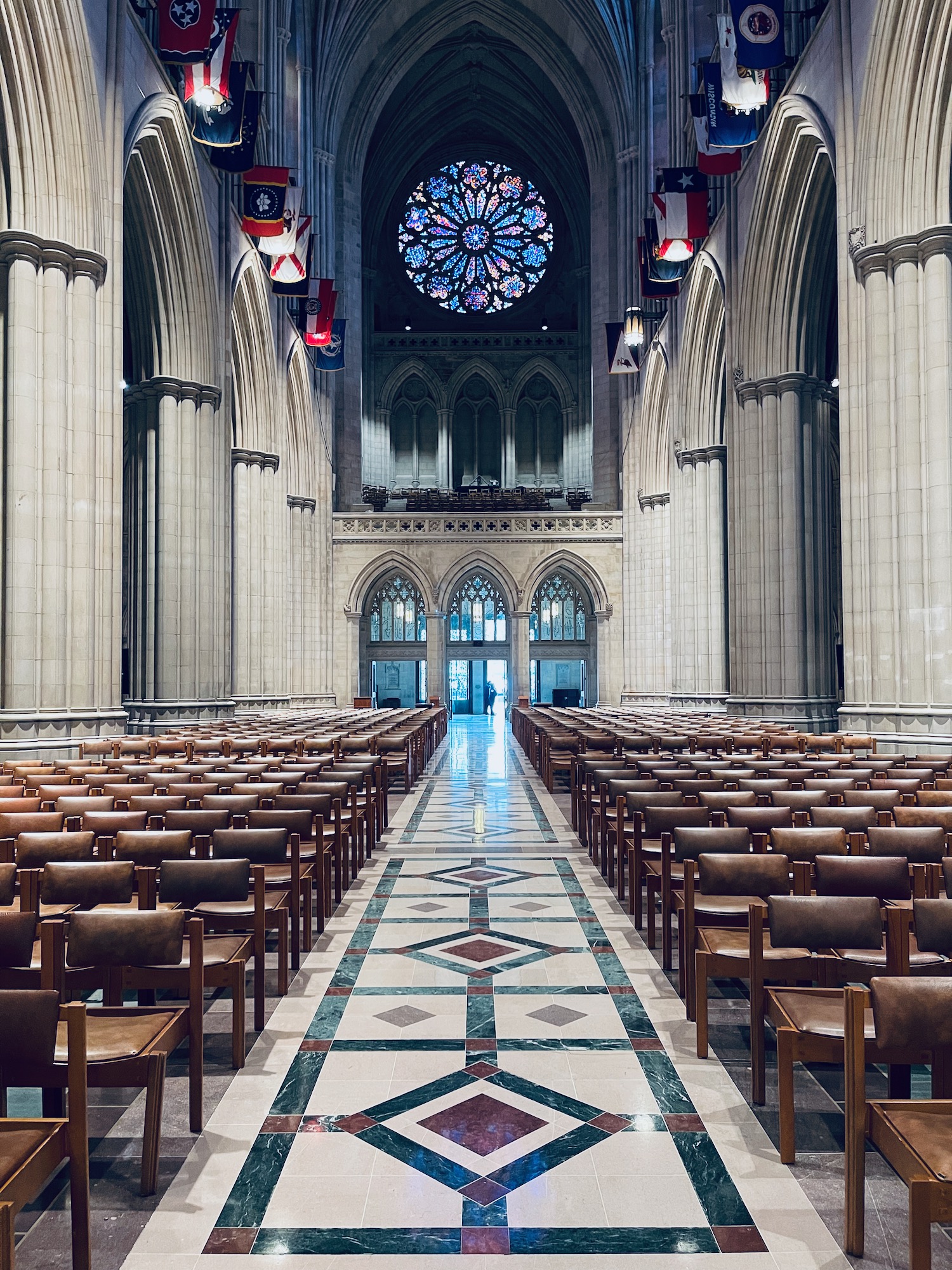 a large church with many chairs