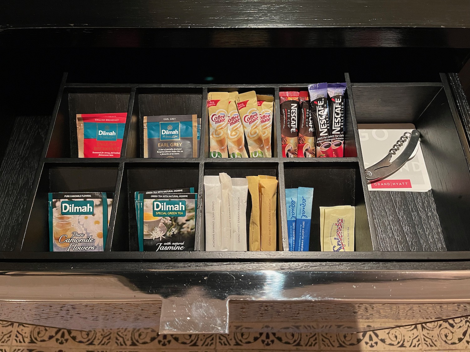 a shelf with different types of condiments