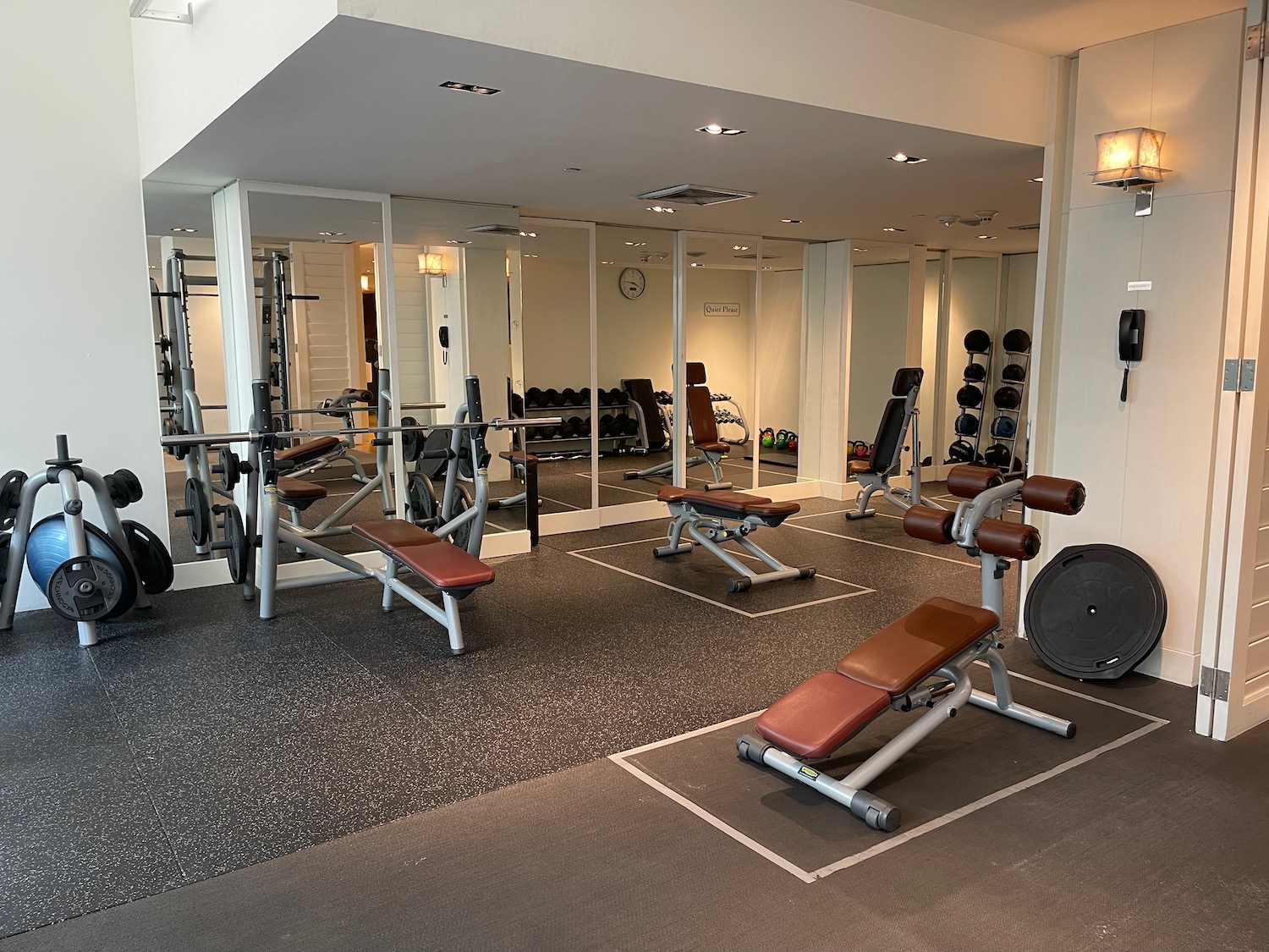 a gym with exercise equipment