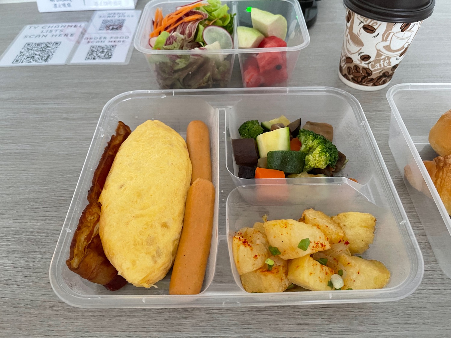 a tray of food on a table