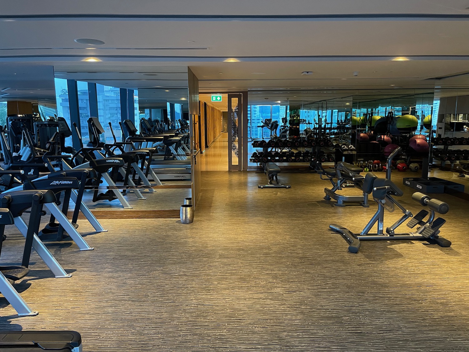 a gym with exercise equipment