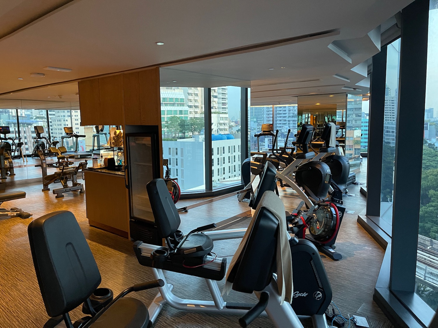 a room with exercise bikes and exercise equipment