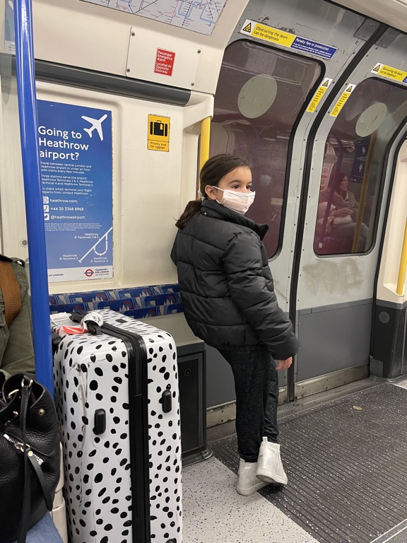 Masked on the London underground
