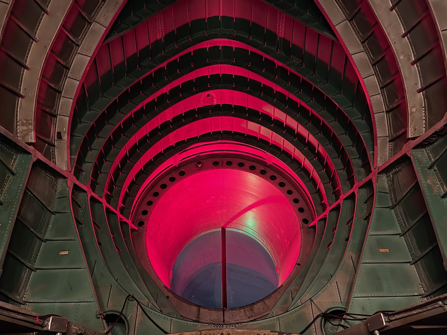 a red and black tunnel