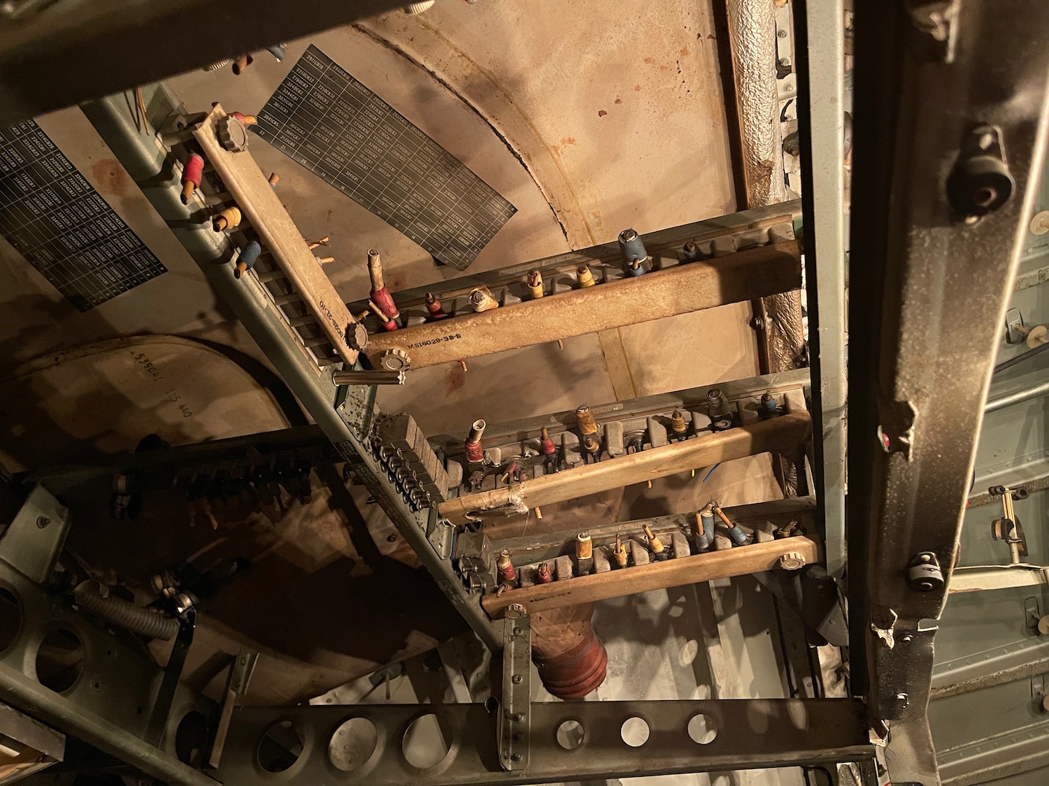 a metal stairs with wooden planks