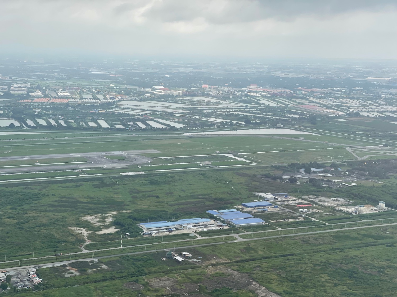 an aerial view of a city