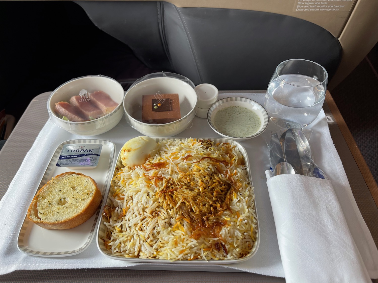 a tray of food on a table