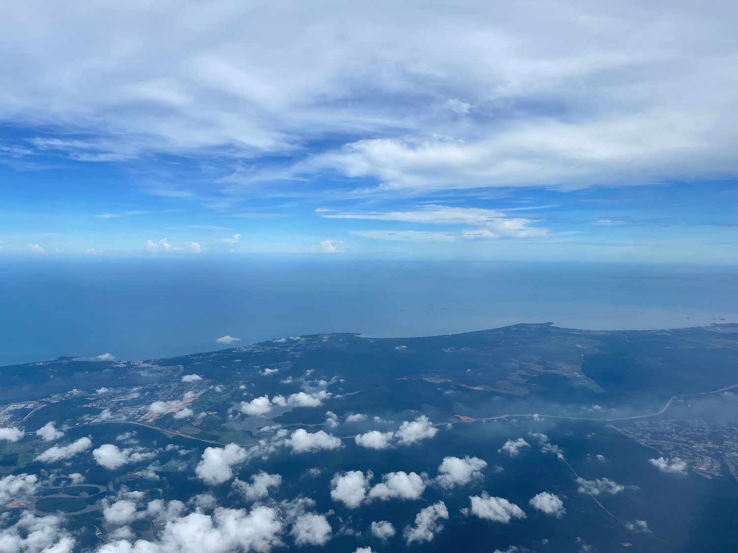 aerial view of the ocean from an airplane