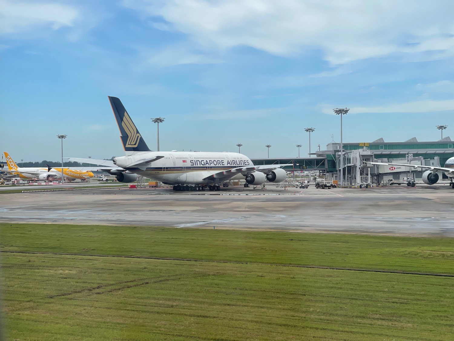 an airplane on the runway