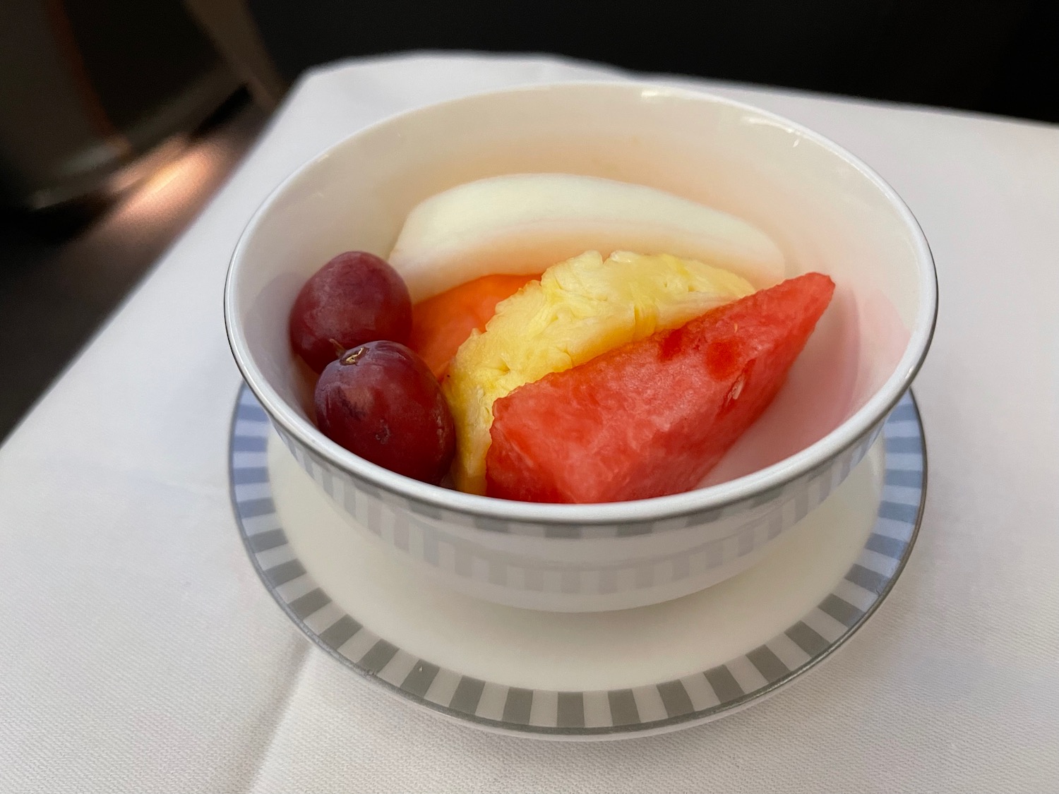 a bowl of fruit on a plate