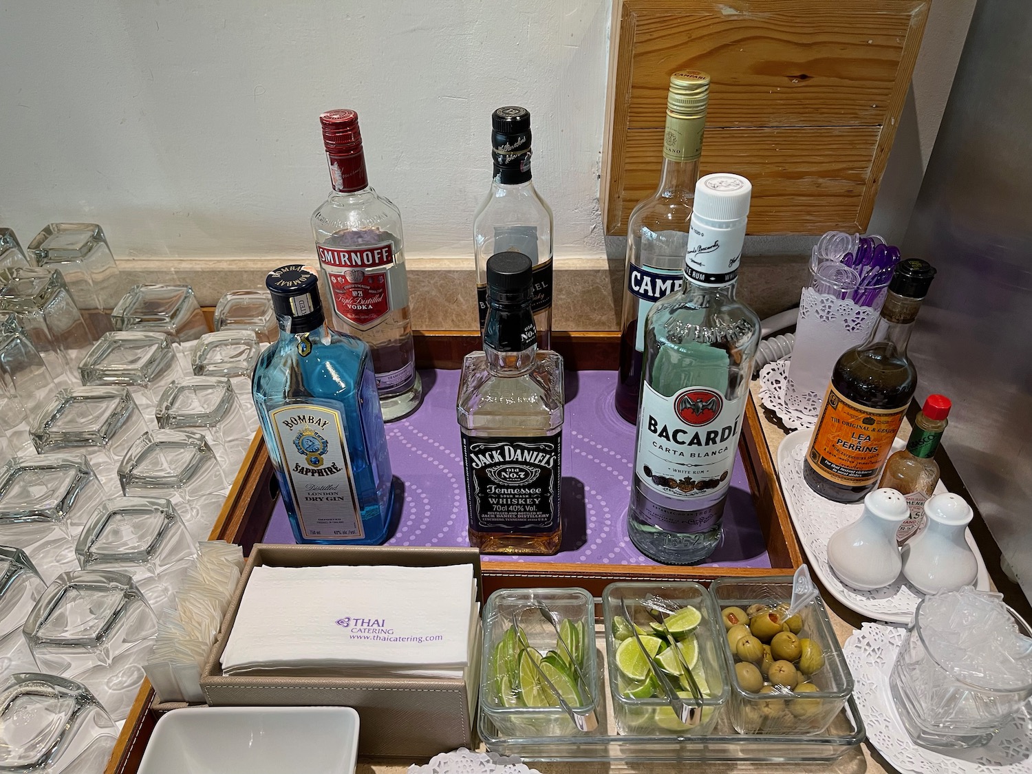 a group of bottles of alcohol on a table