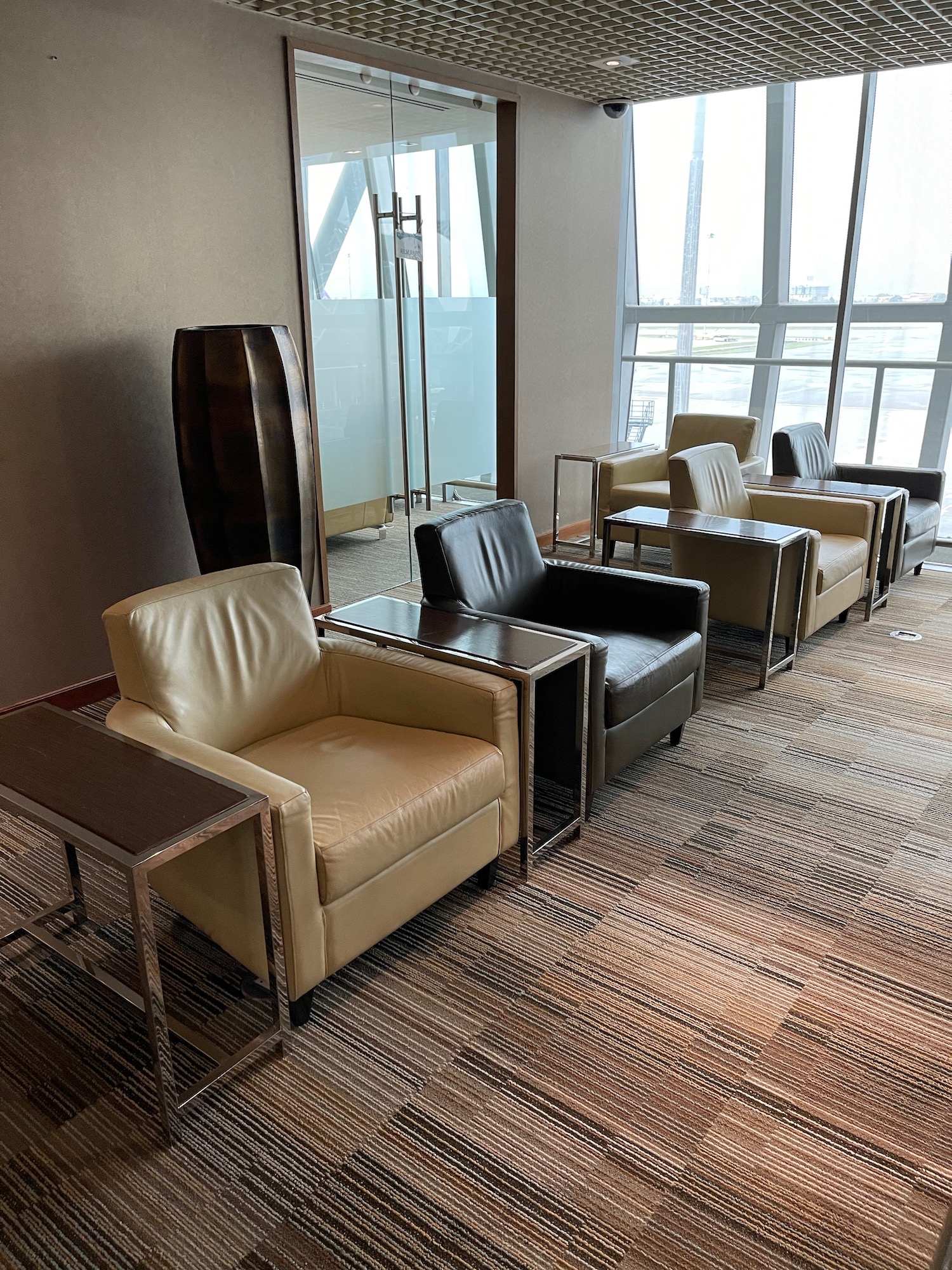 a group of chairs in a room