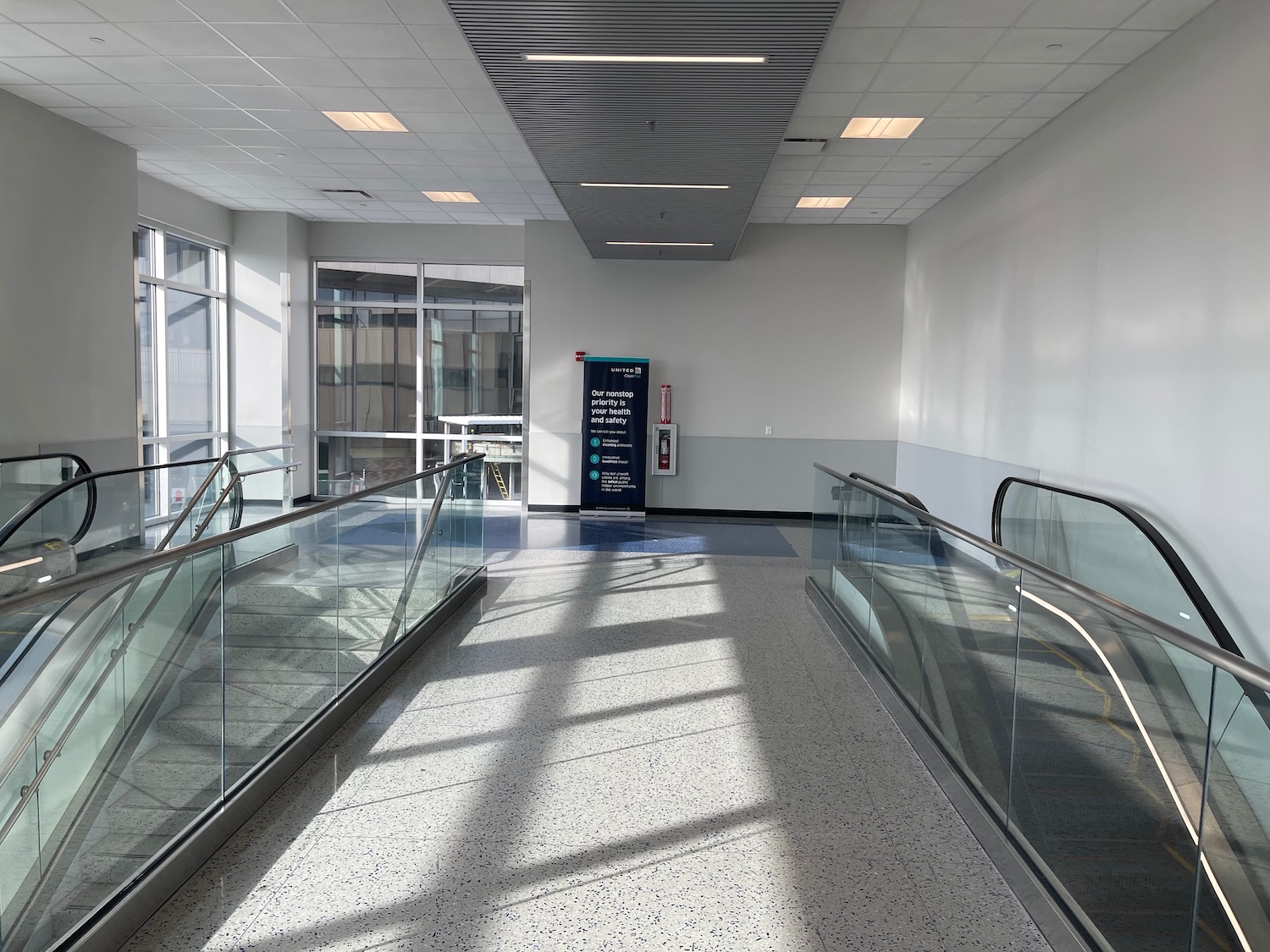 a walkway in a building