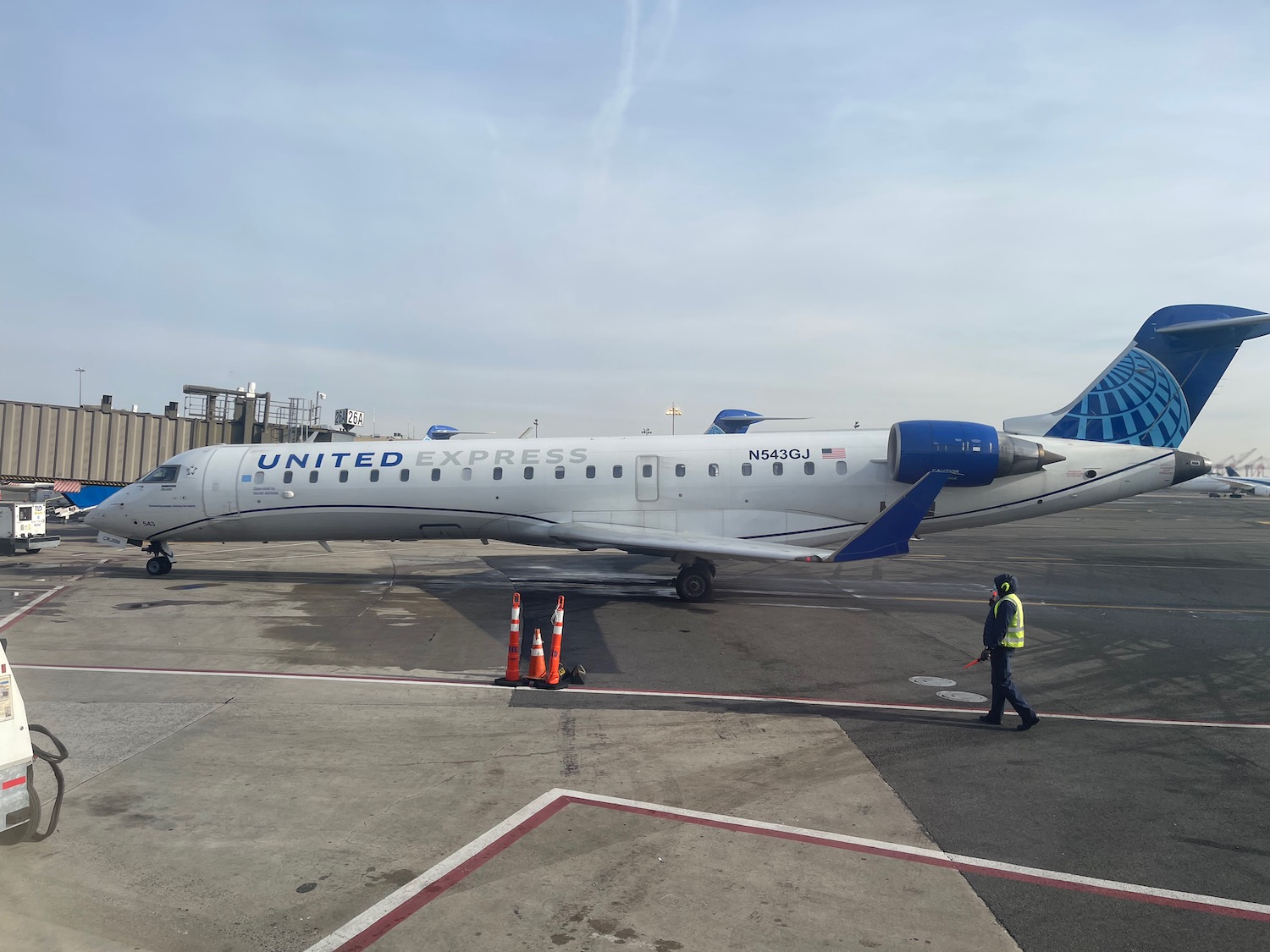 a plane on the runway