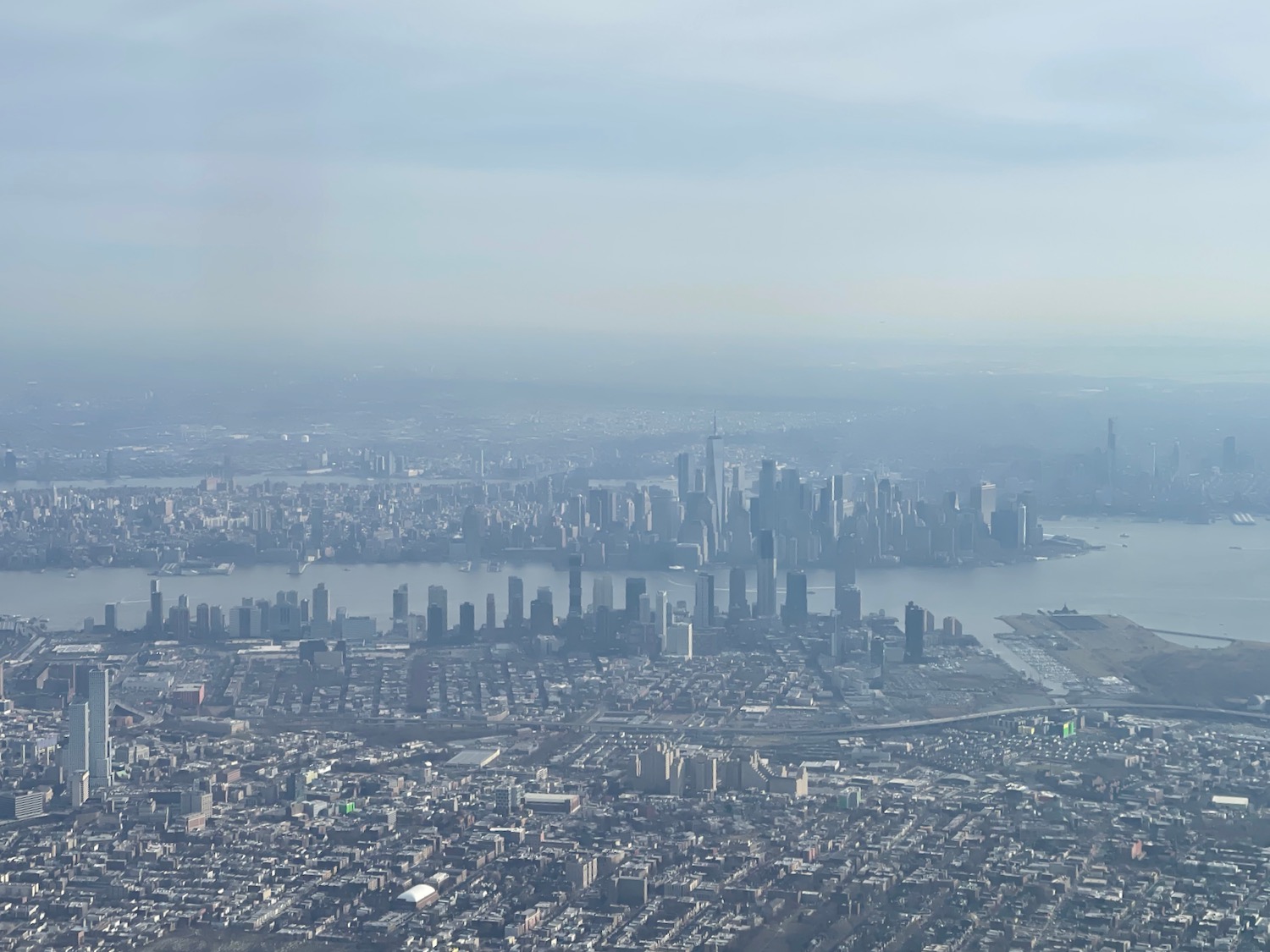 a city with water in the background