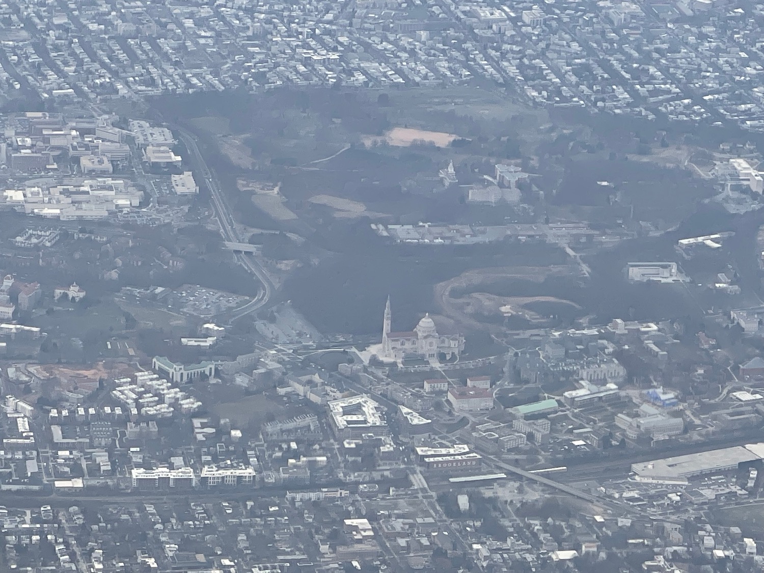 an aerial view of a city