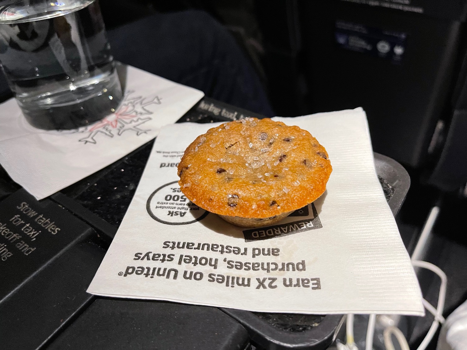 a cookie on a napkin