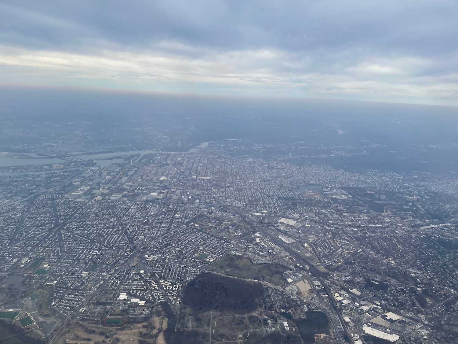 an aerial view of a city