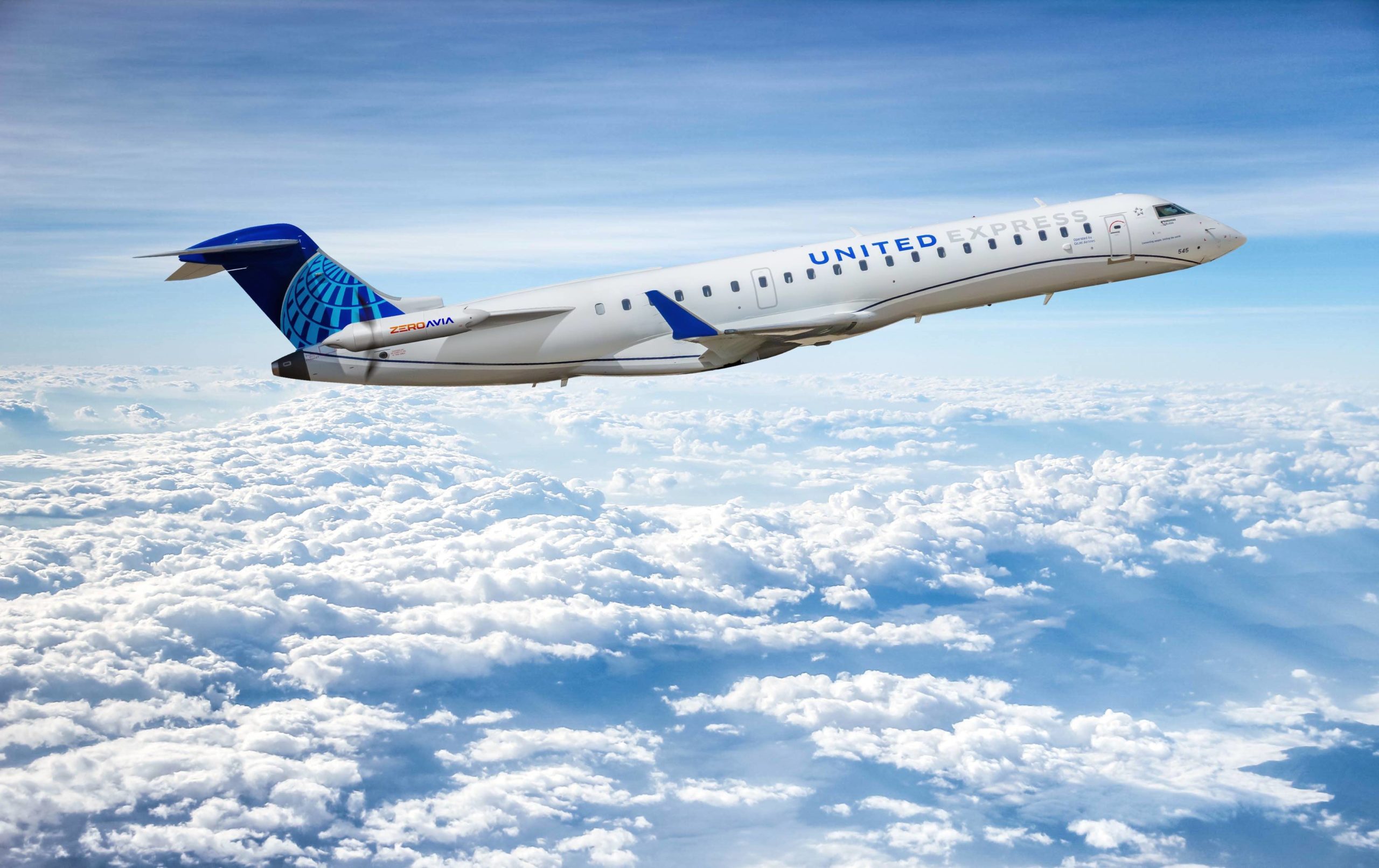 a plane flying above the clouds