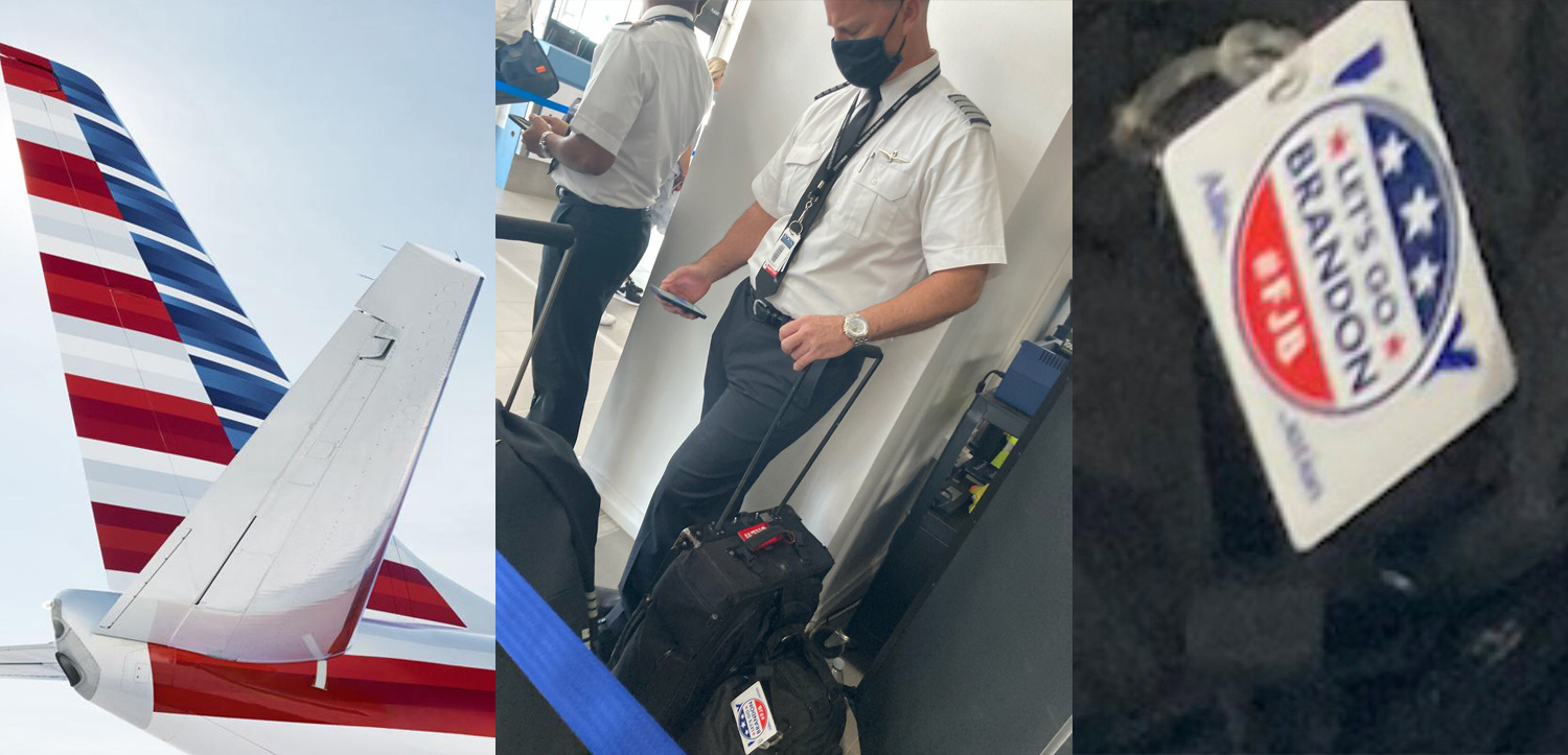 American Airlines Pilot Under Fire For “Let’s Go Brandon” Luggage Tag
