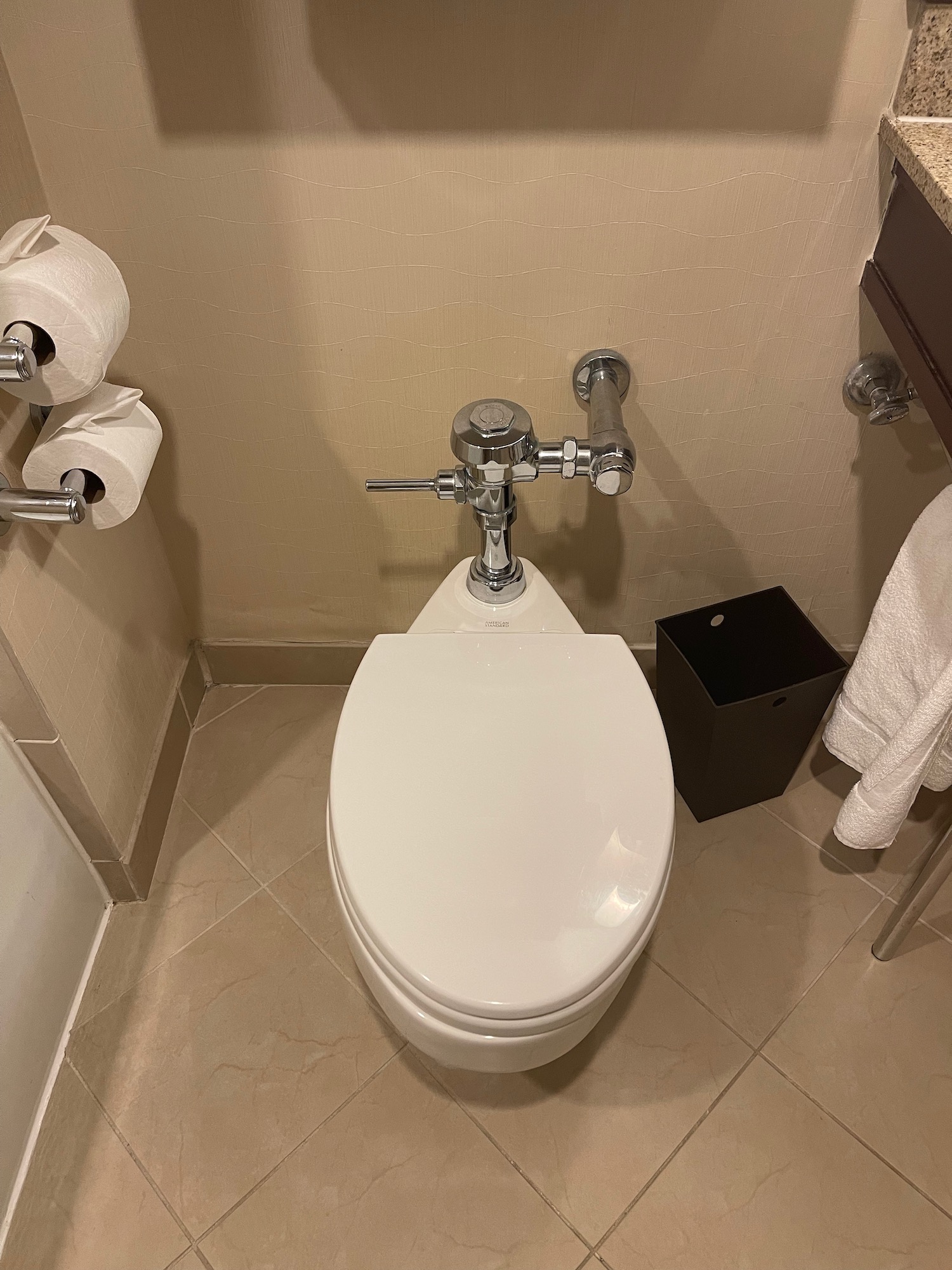 a toilet in a bathroom