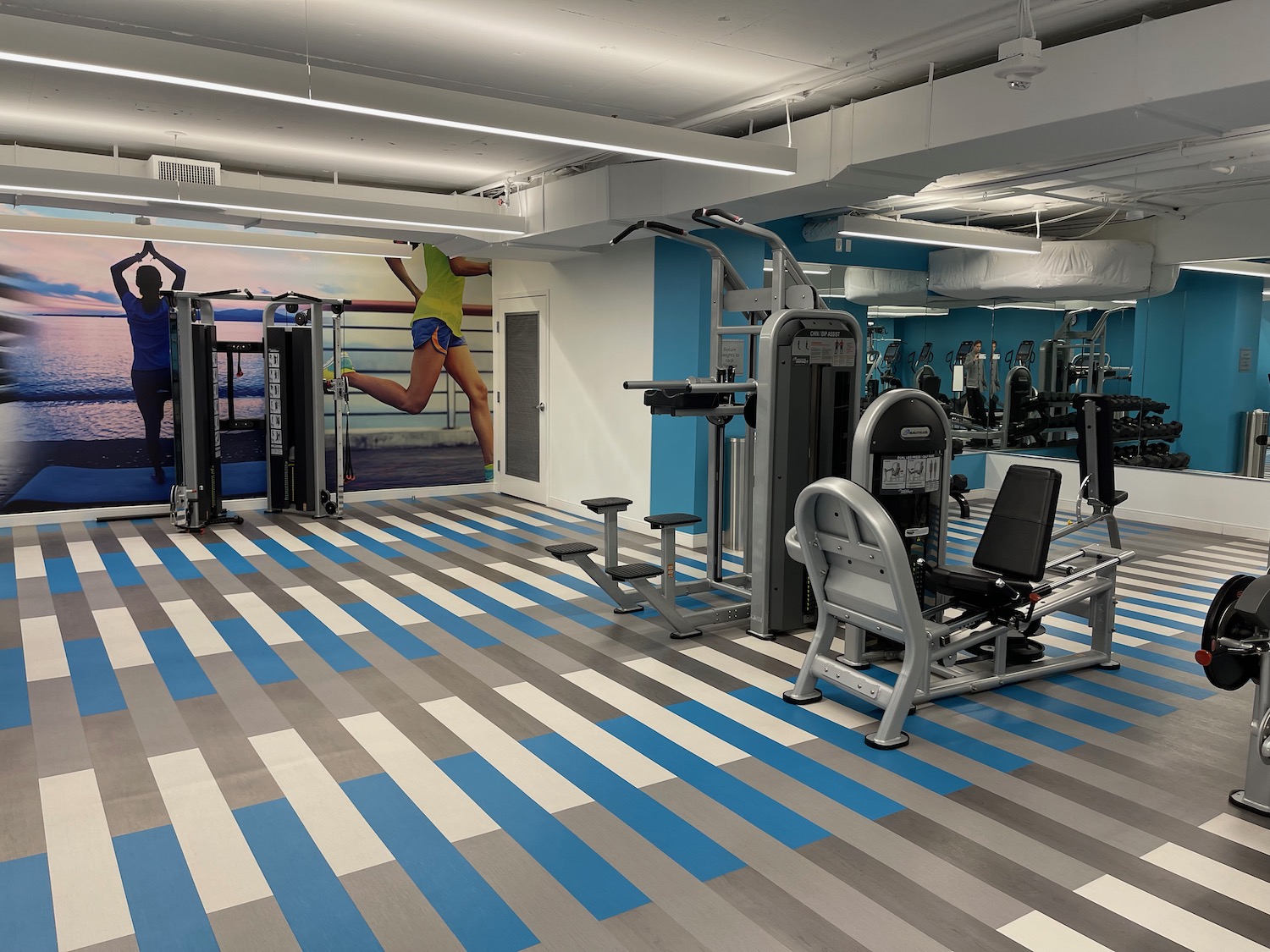 a gym with exercise equipment