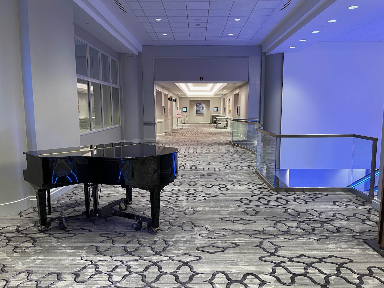 a piano in a hallway