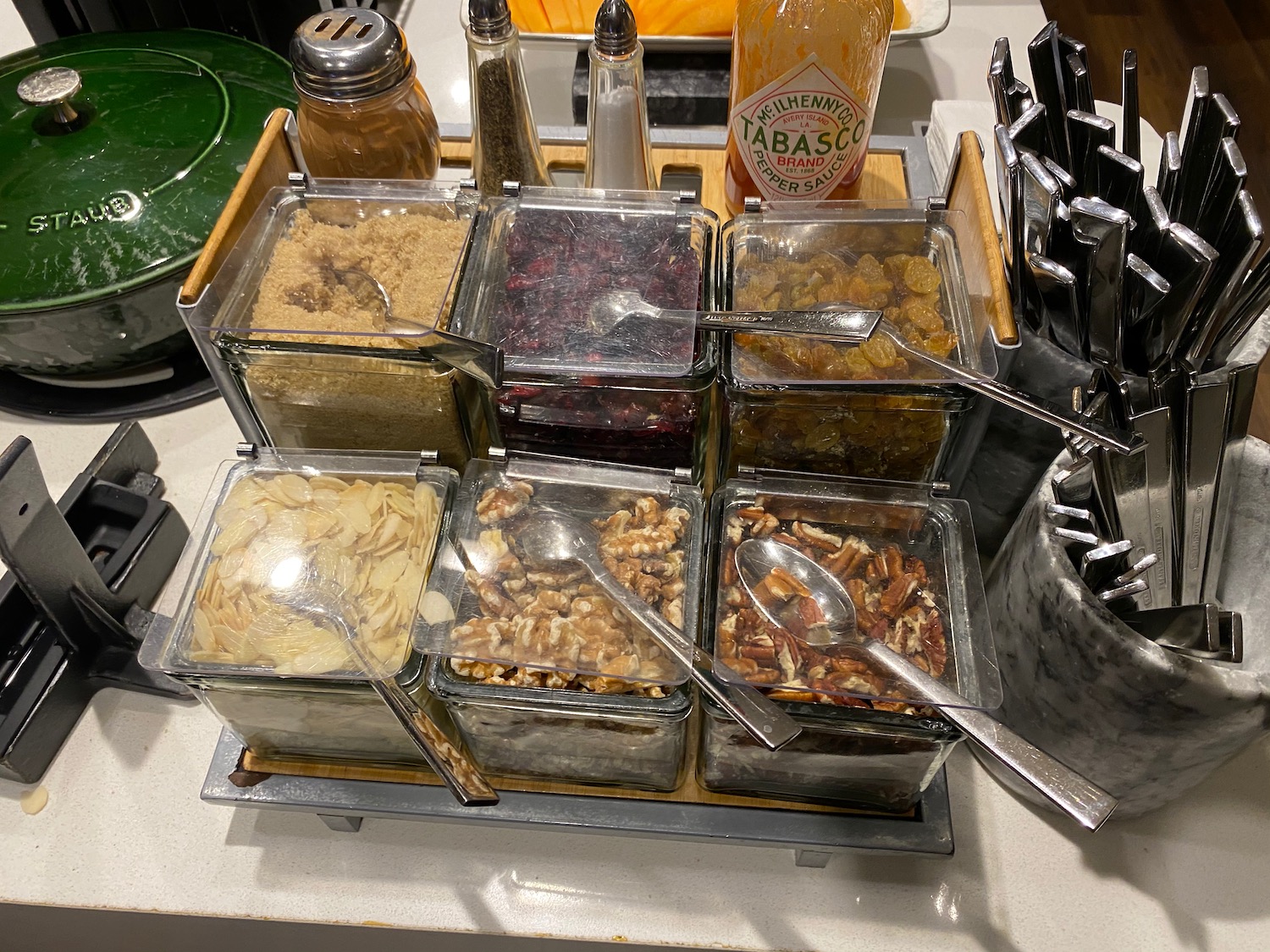 a tray of food on a counter