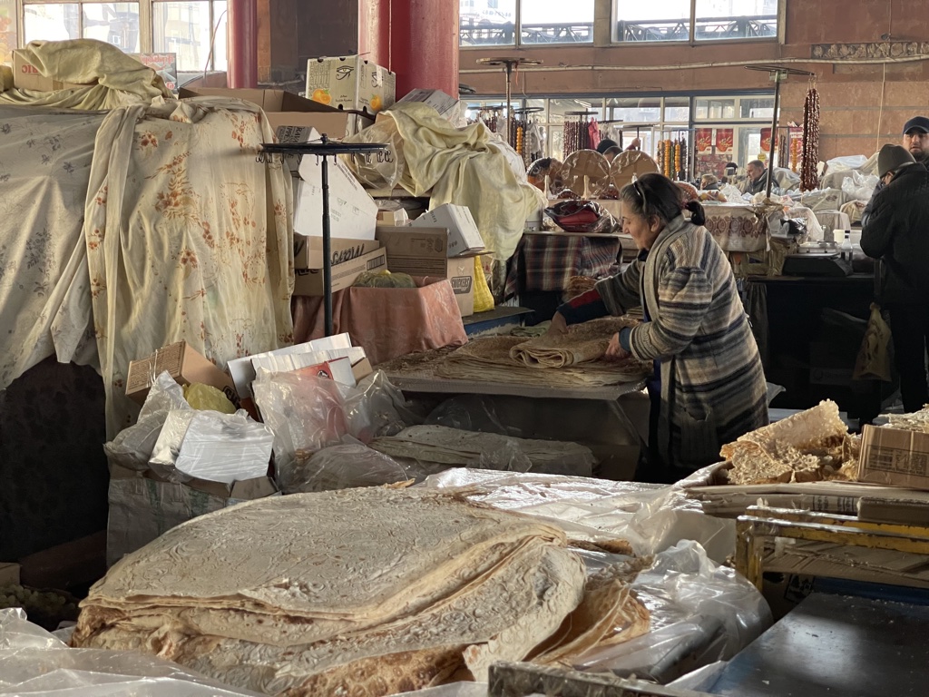Gumi Market Yerevan Armenia lavosh sheets
