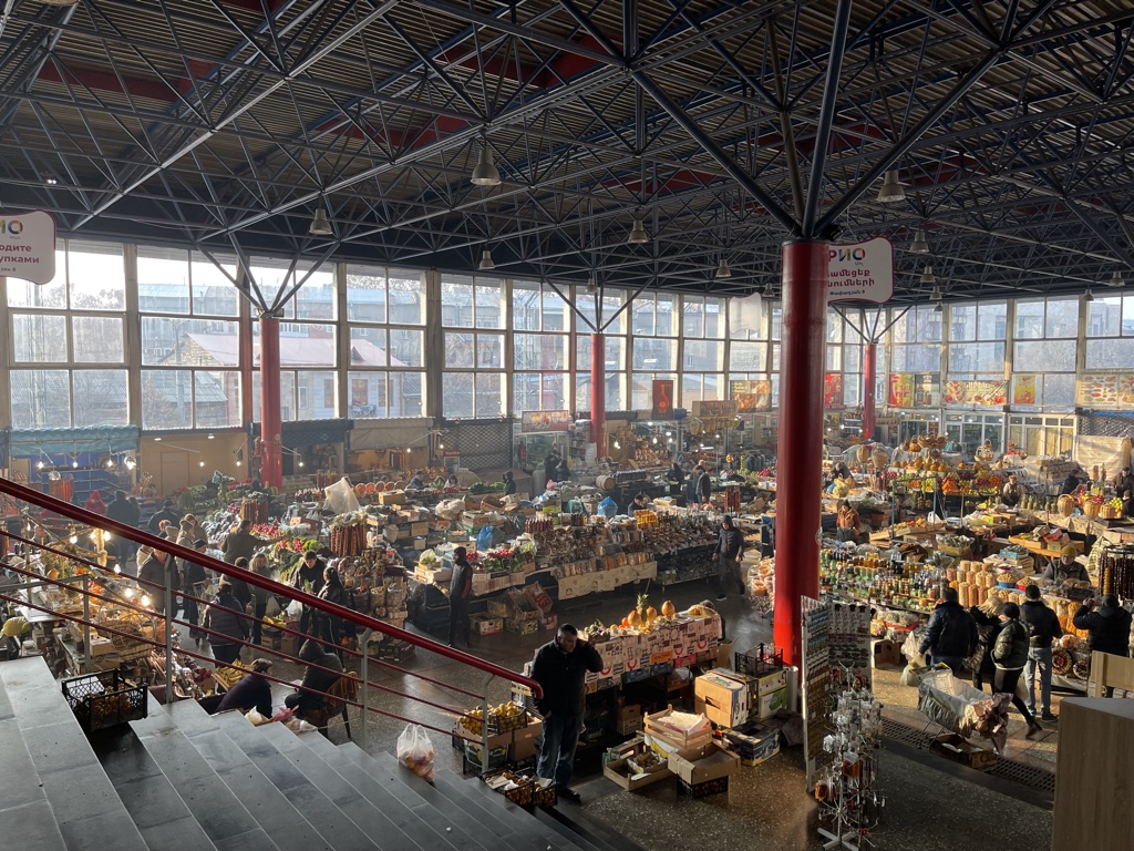 Gumi Market Yerevan Armenia stalls