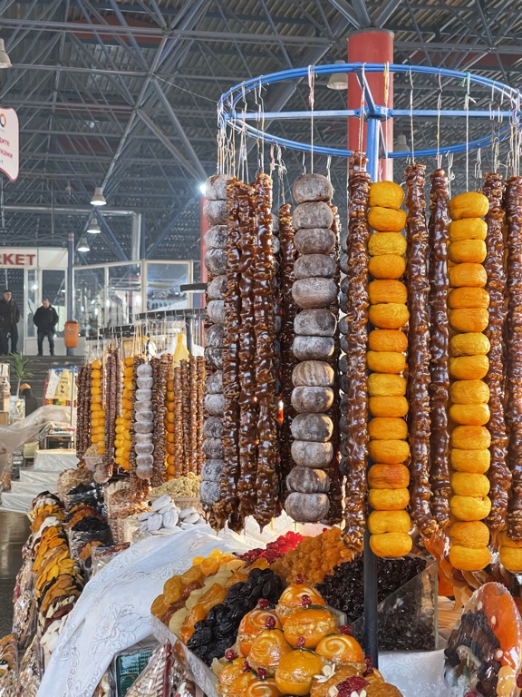 Gumi Market Yerevan Armenia strings of dried fruit