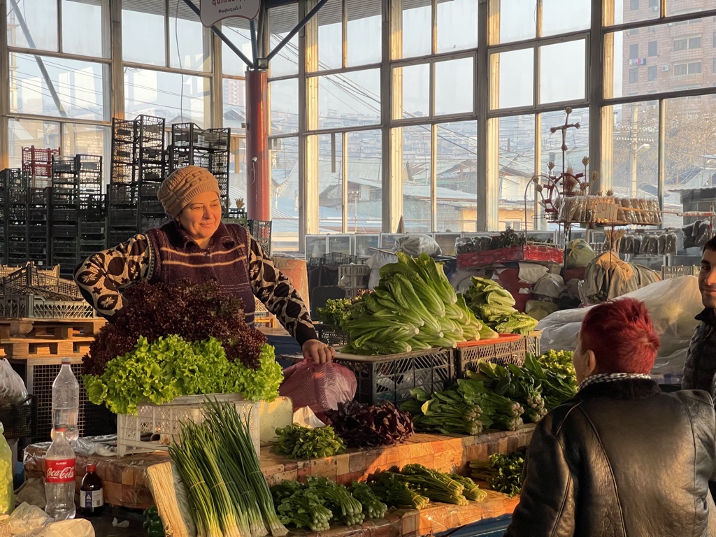 Gumi Market Yerevan Armenia vendor golden hour