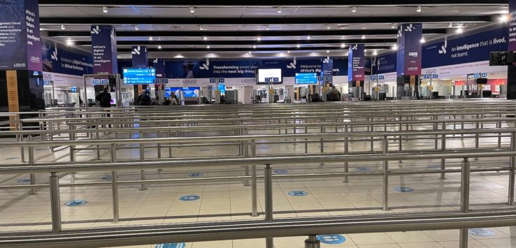 a metal railings in an airport