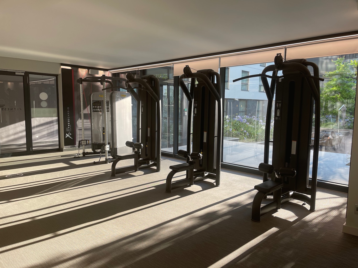 a gym with exercise equipment