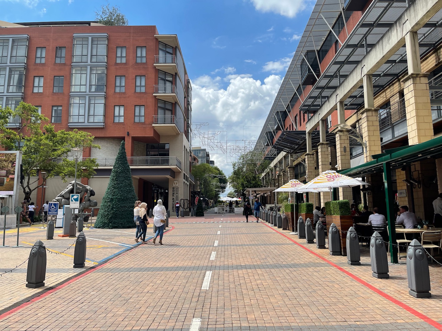 people walking on a street