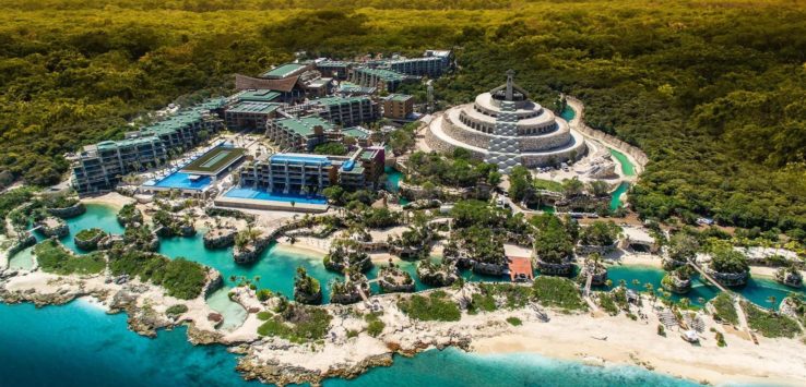 an aerial view of a resort