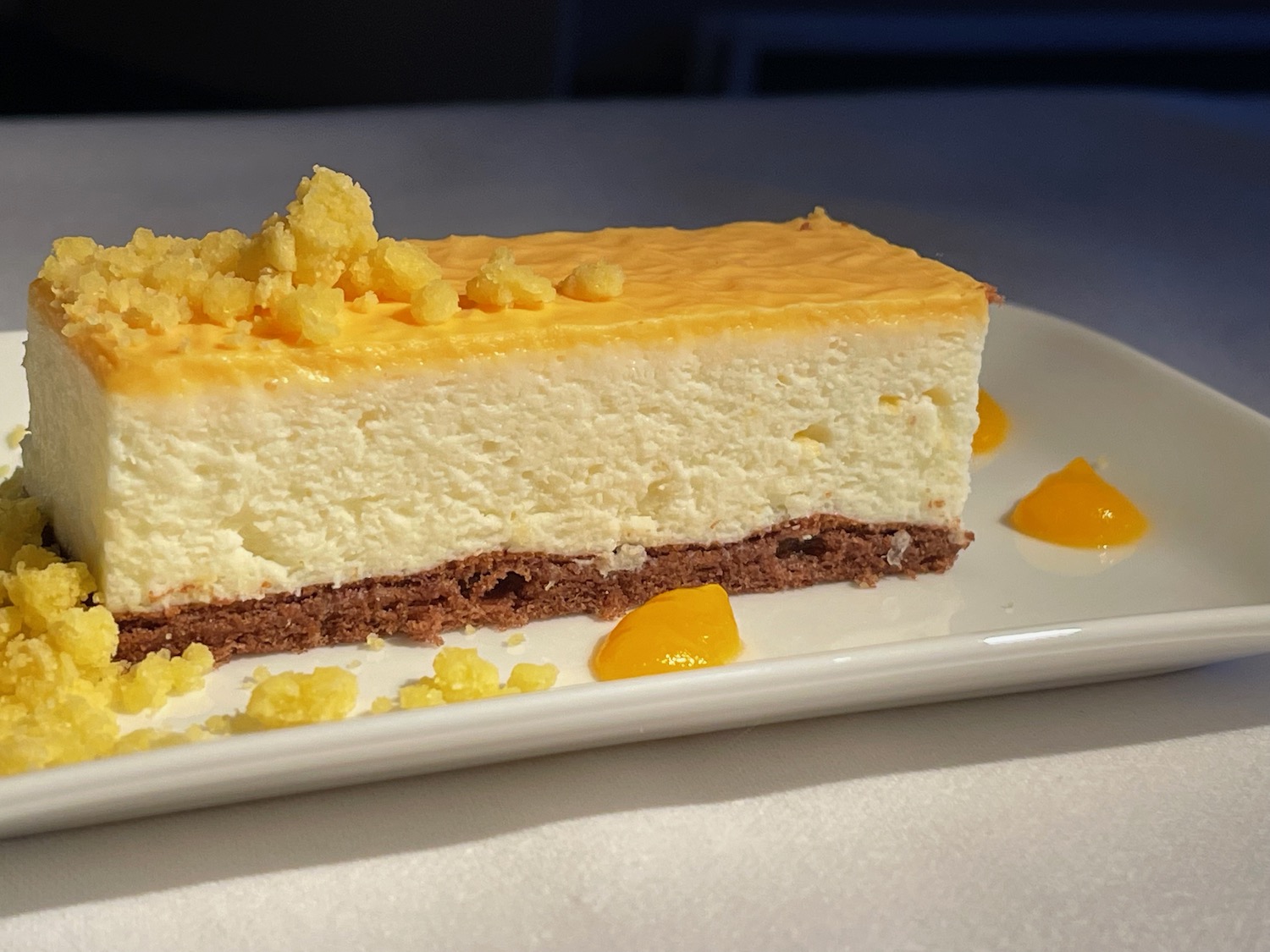 a slice of cheesecake on a plate