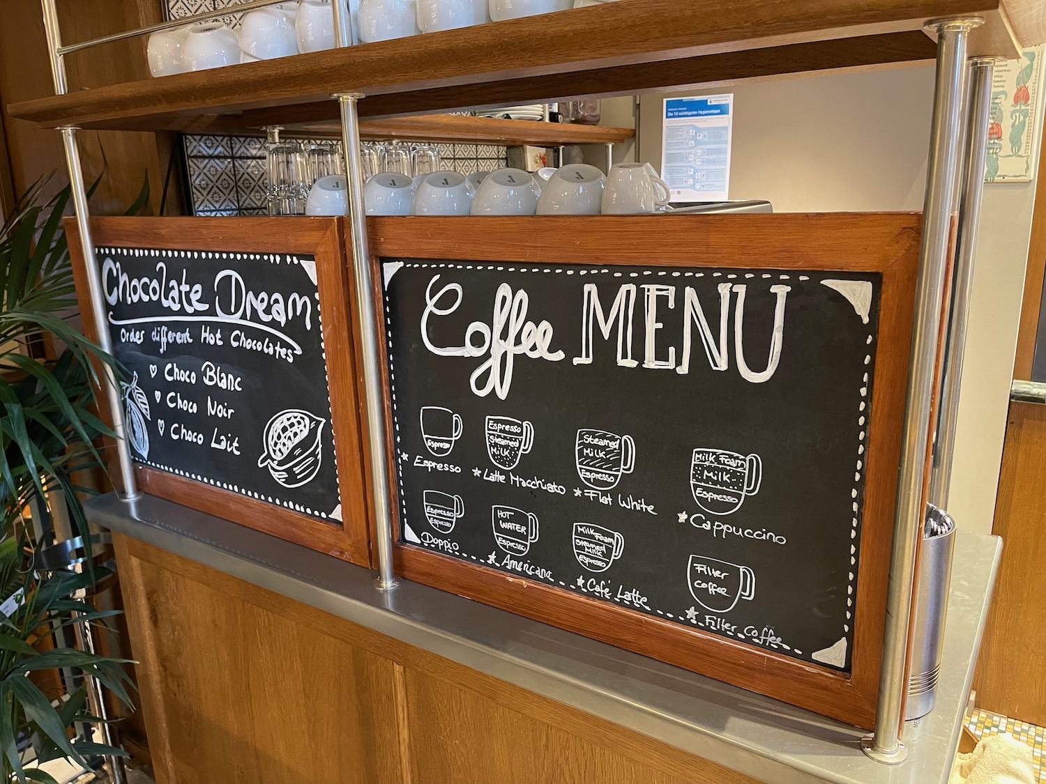 a blackboard with white writing on it