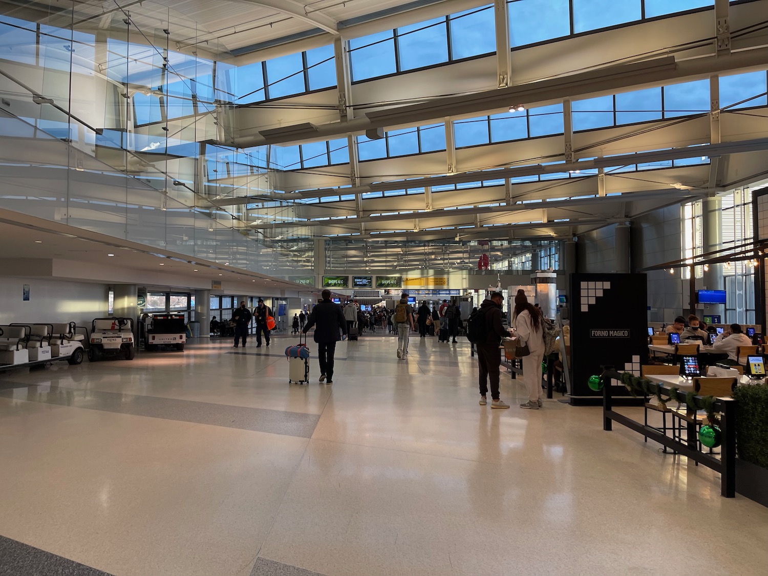 a group of people in an airport