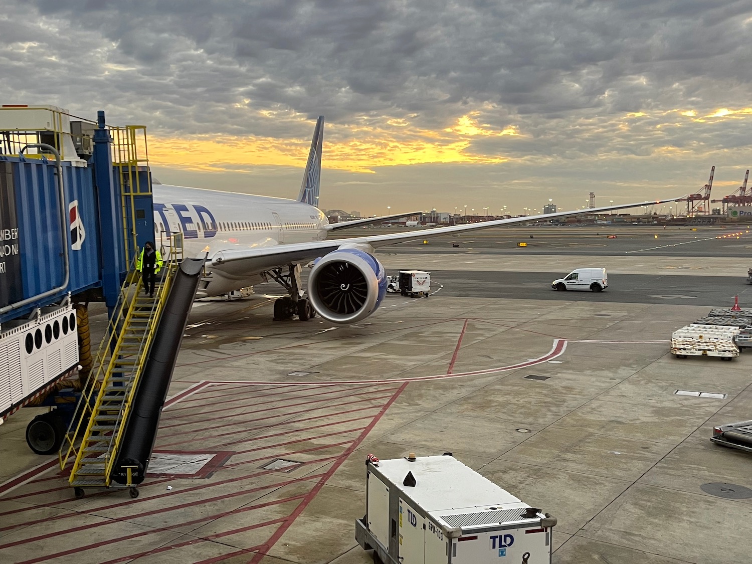 a plane on the runway