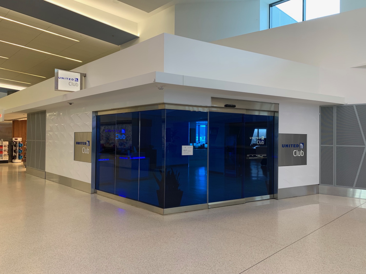 a glass doors in a building