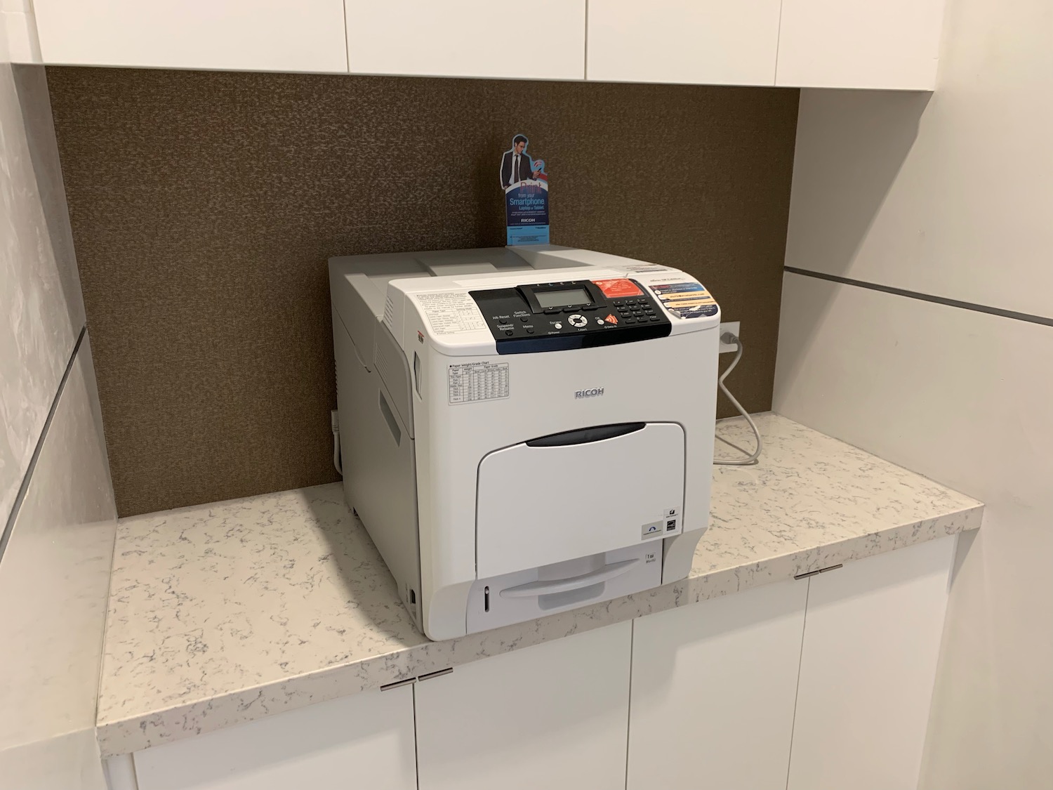 a printer on a counter