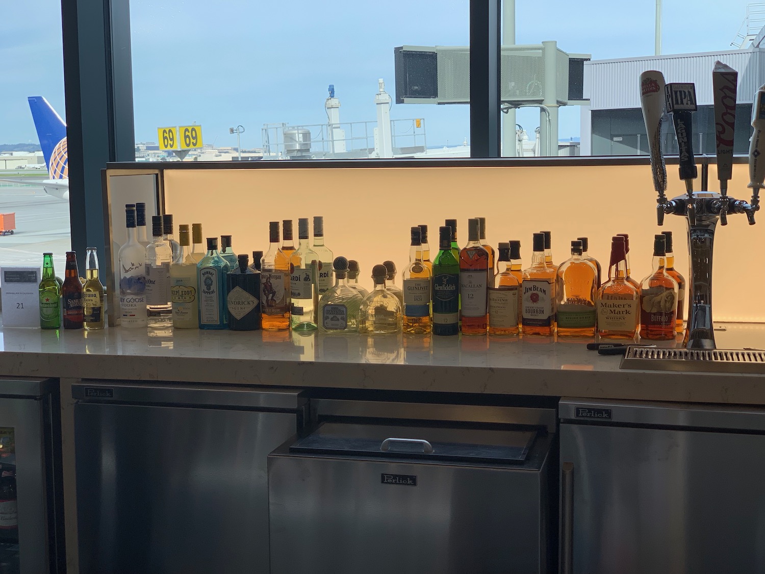 a group of bottles on a counter