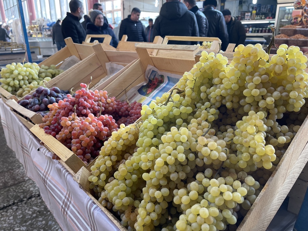 Yerevan Armenia market grapes