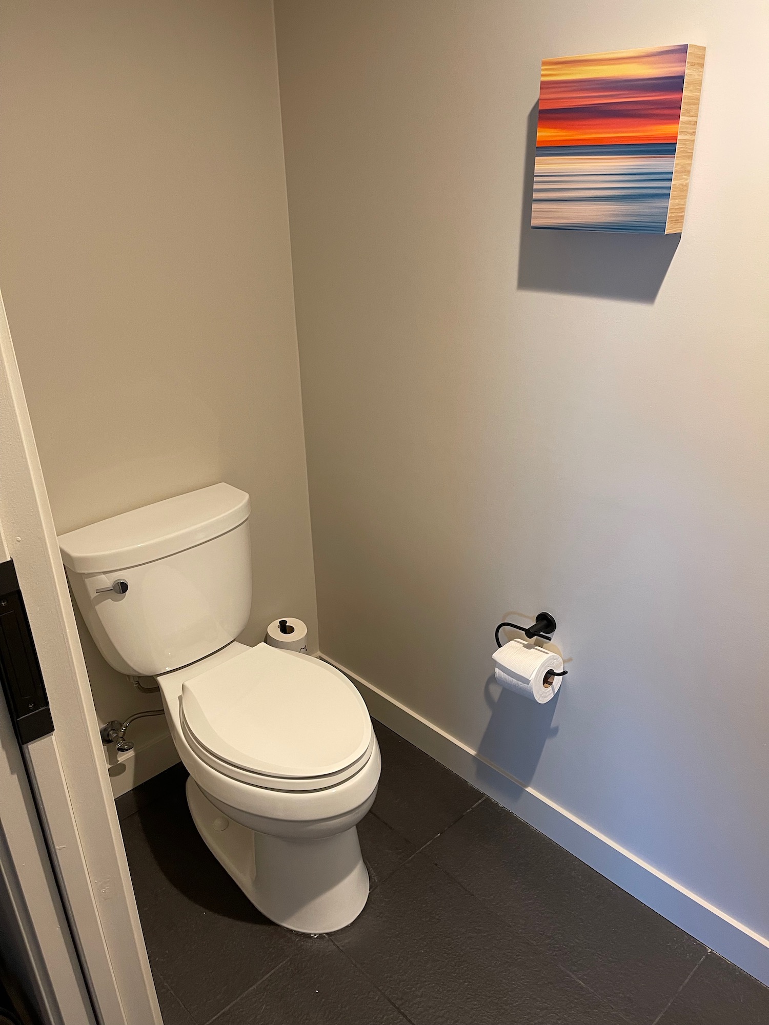 a toilet in a bathroom