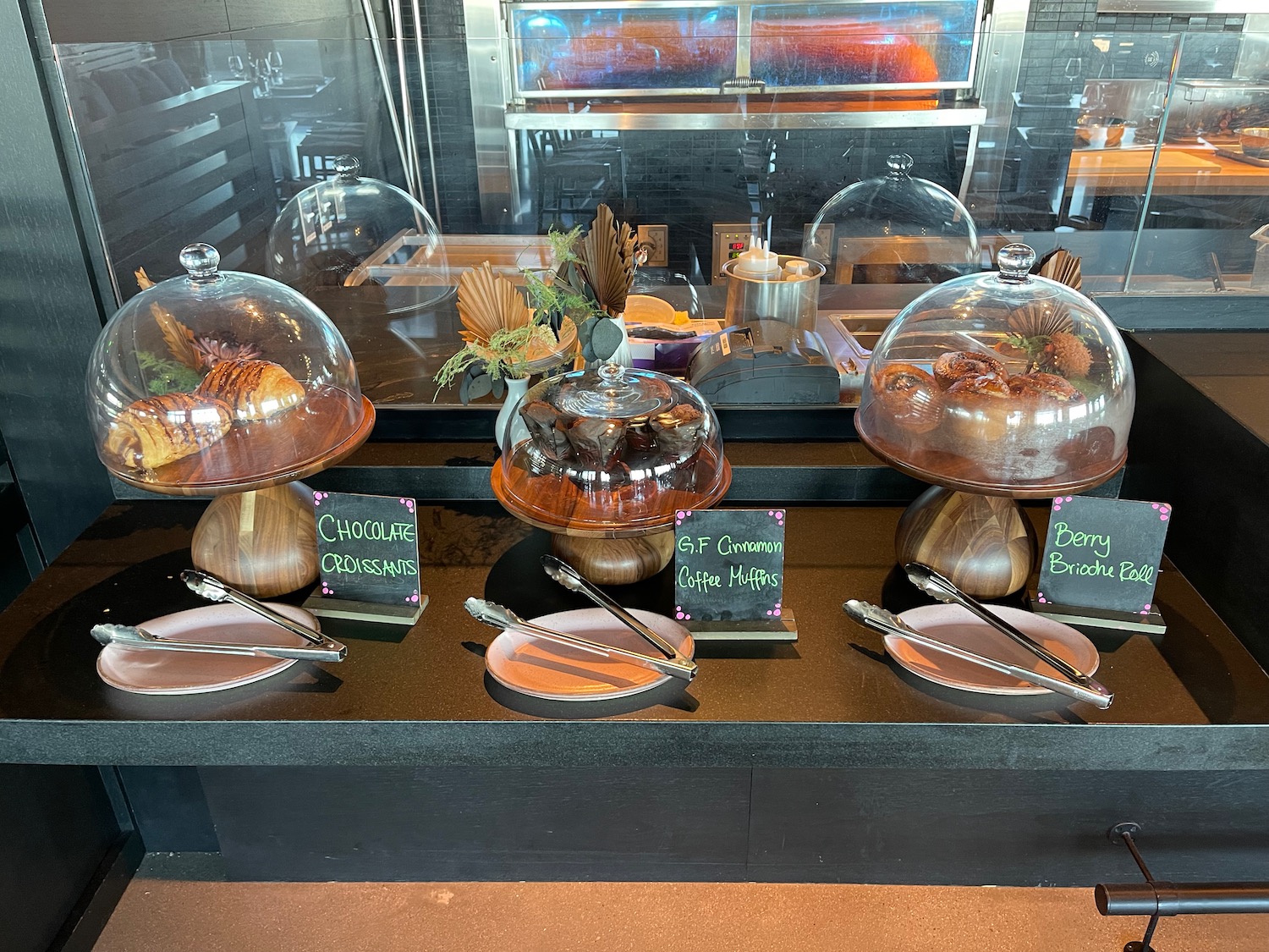 a display of food on a counter