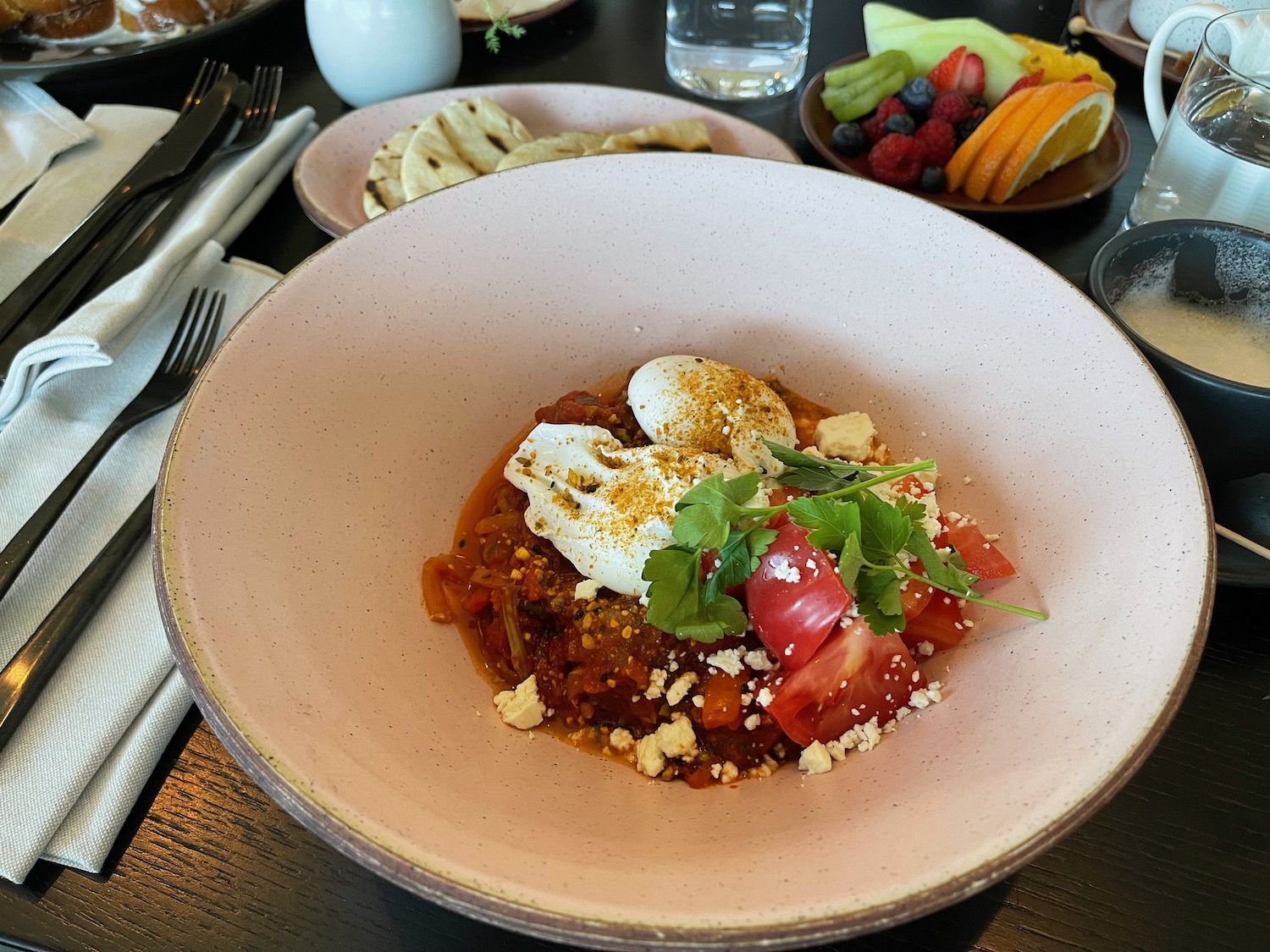 a bowl of food on a table