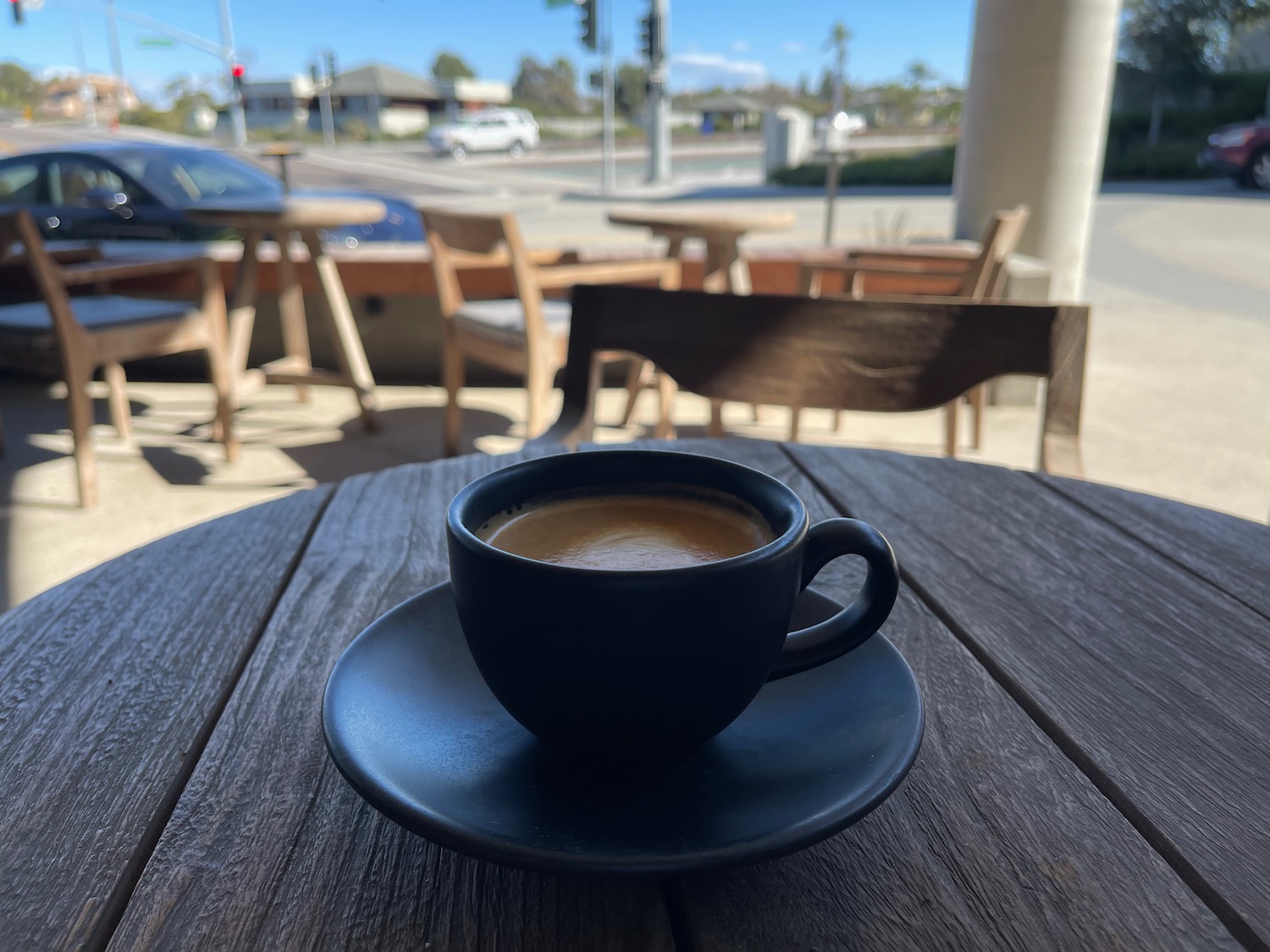 a cup of coffee on a table