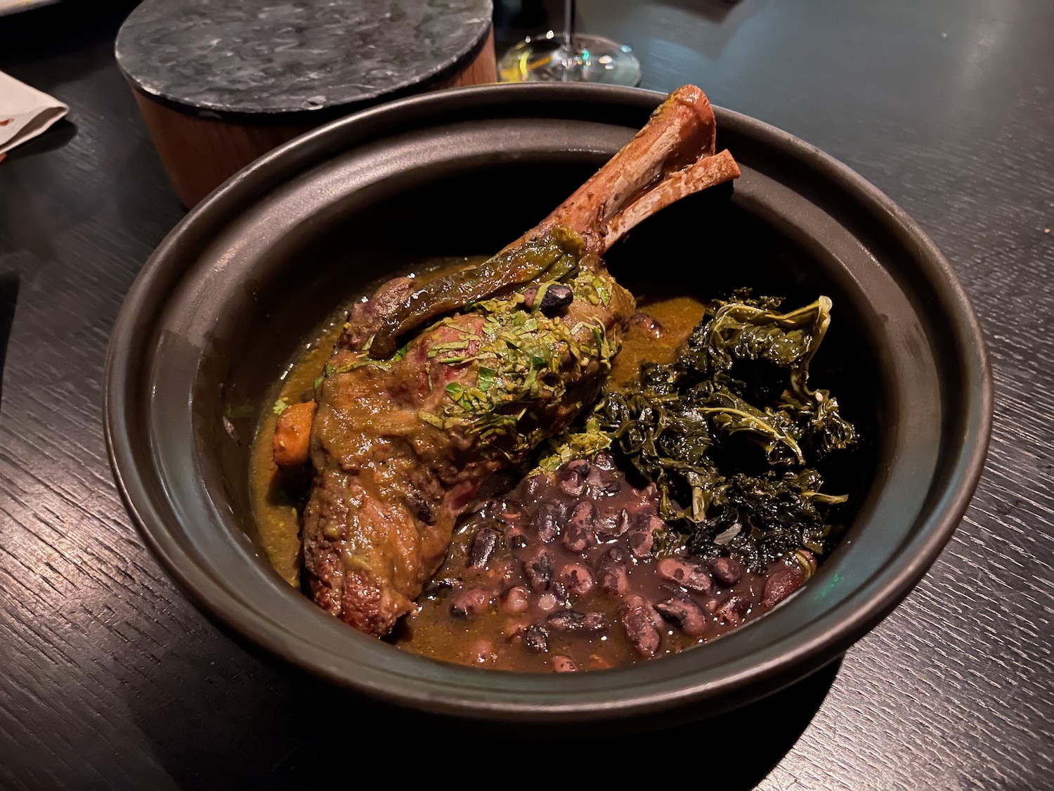 a bowl of food on a table